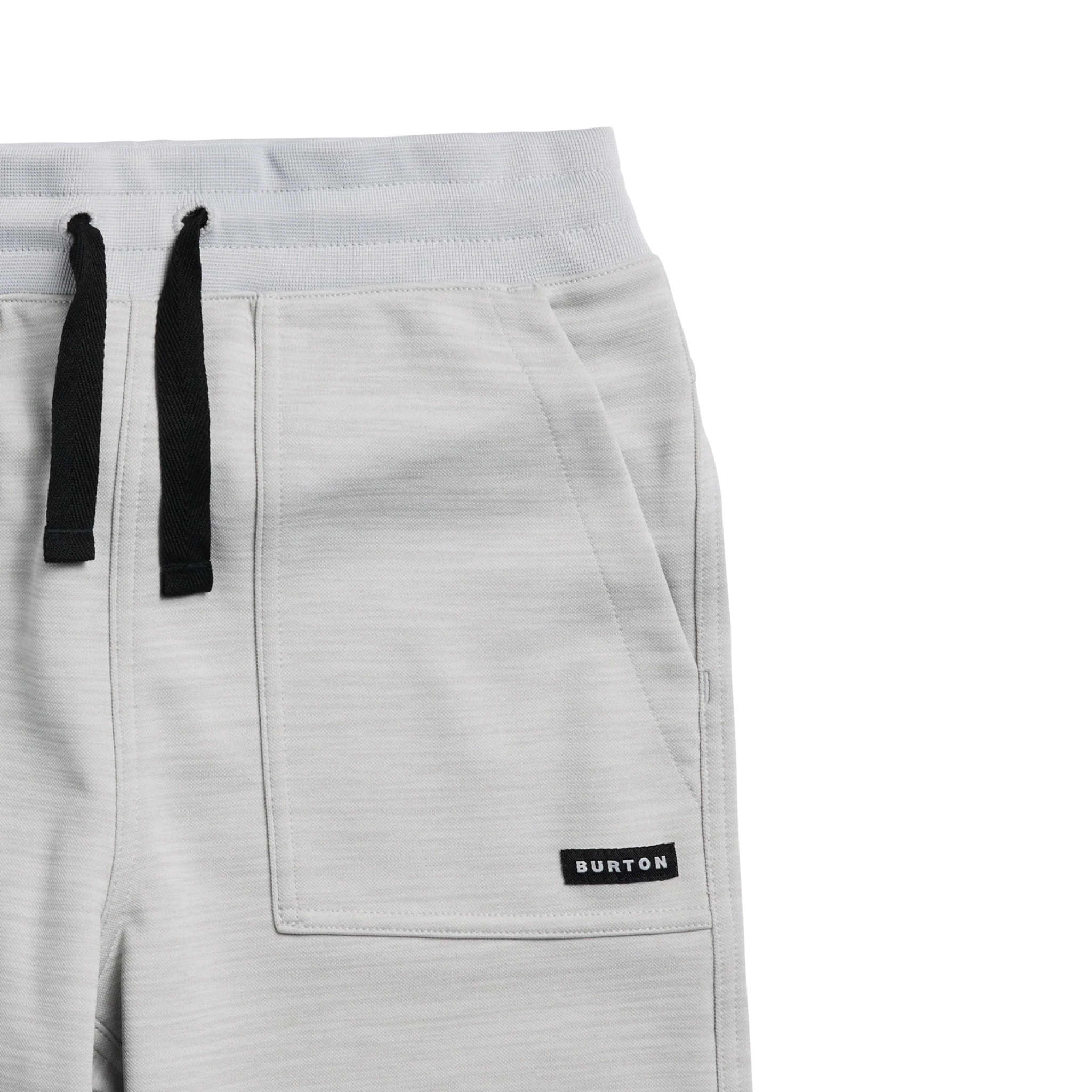 Burton Kids Oak Fleece Pants in Grey Cloud patch-on handwarmer pocket for easy-access storage and comfortable warmth