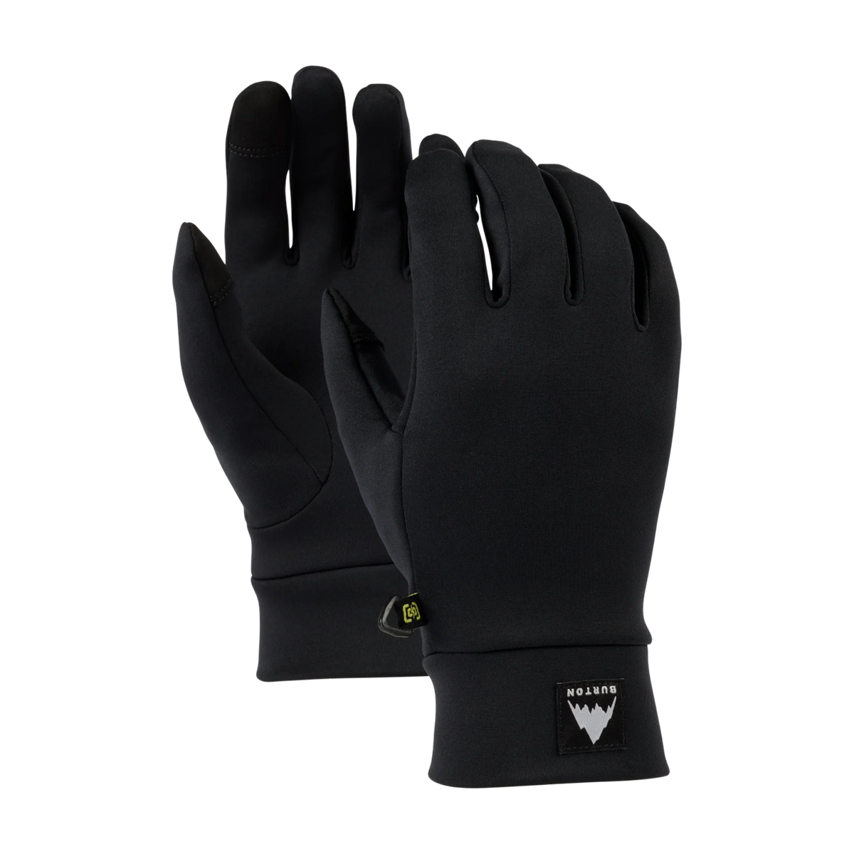 Burton Screen Grab Glove Liners with DRYRIDE Thermex fleece, touchscreen-compatible thumb and index finger, and low-profile under-cuff fit