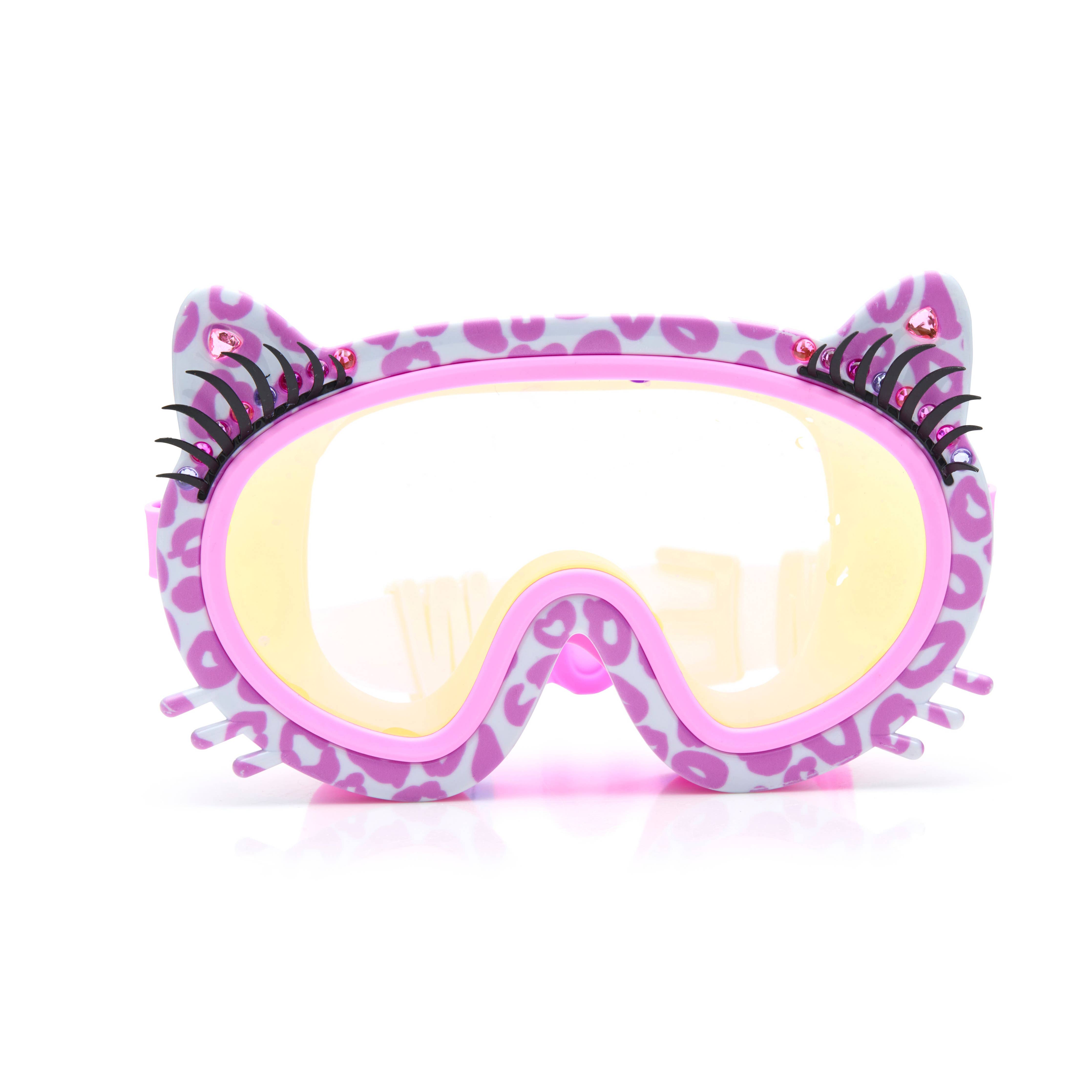 Kitty Cat "Meow" Leopard Print Swim Goggles