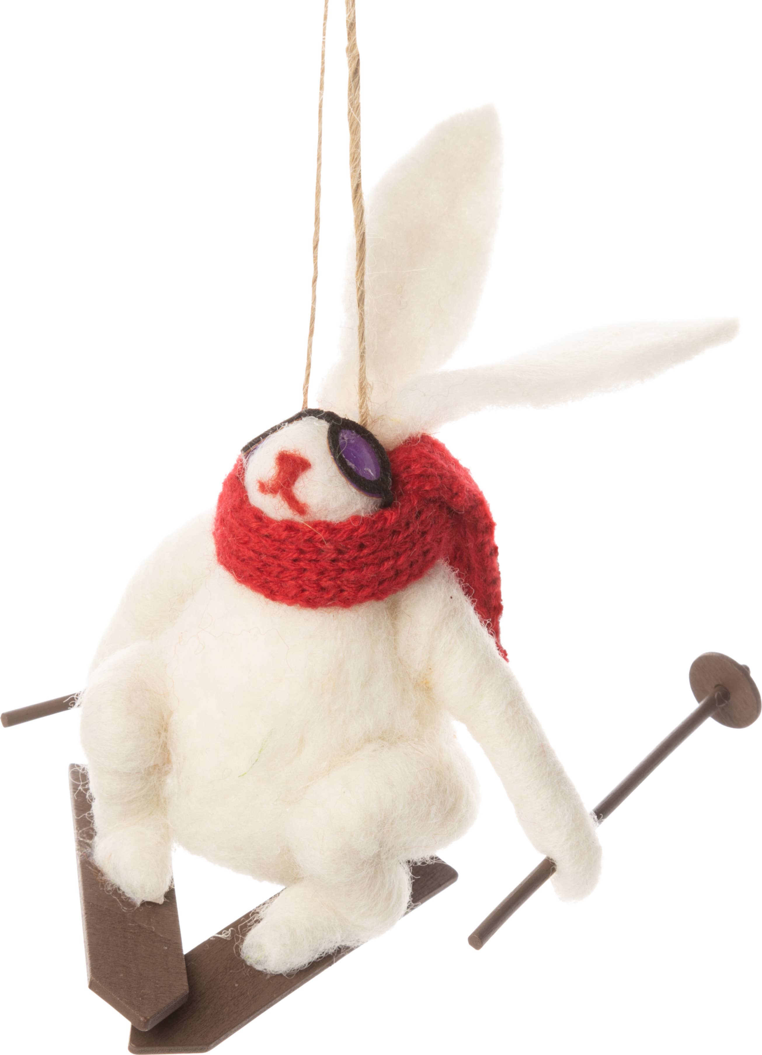 A13480-Felt ski racer bunny,goggles,4in