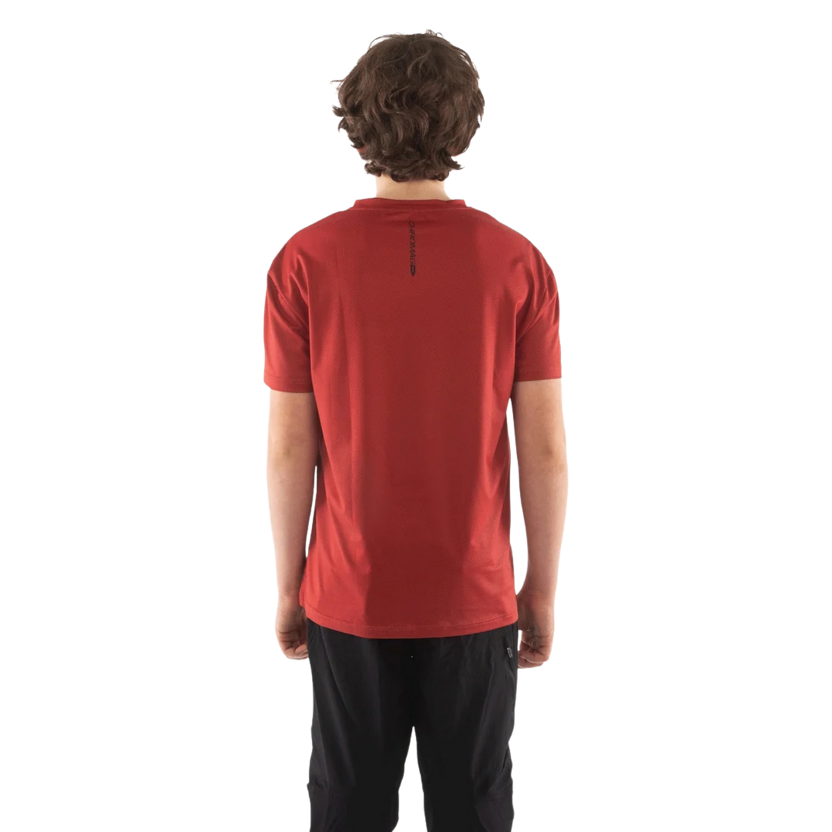 Rear view of Chromag Method Tech T-Shirt with breathable stretch fabric designed for mountain biking and trail riding