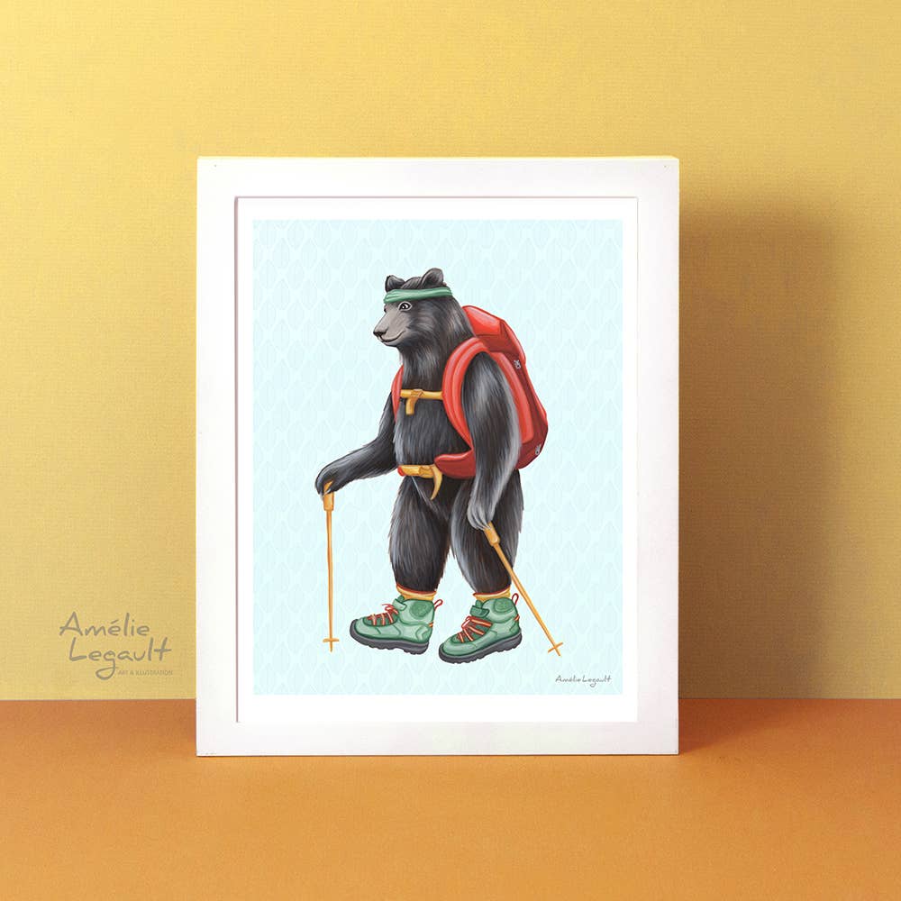 Bear Hiking Greeting Card