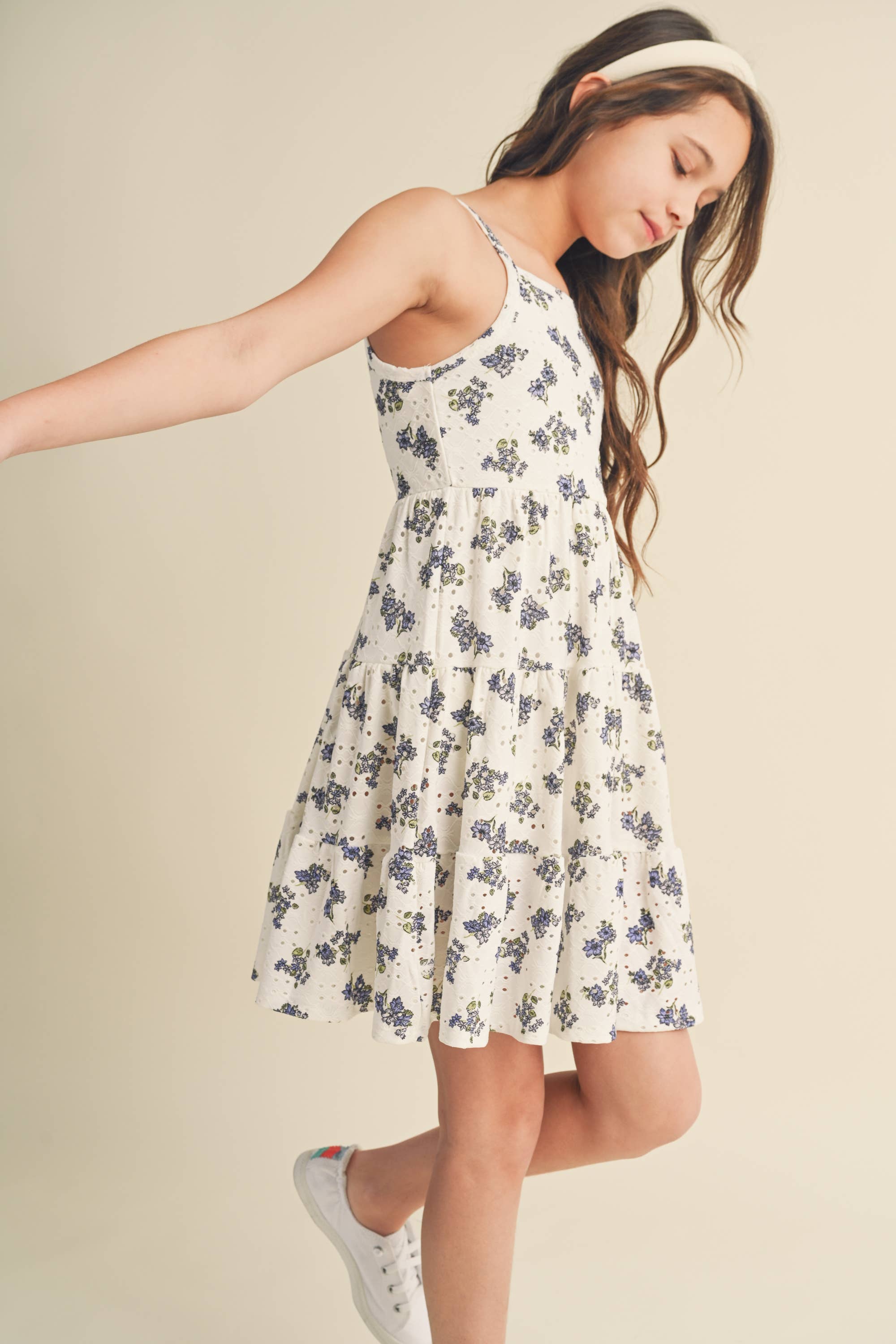 TWEEN KIDS GIRLS STRAPPY TIERED DRESS (7-12)