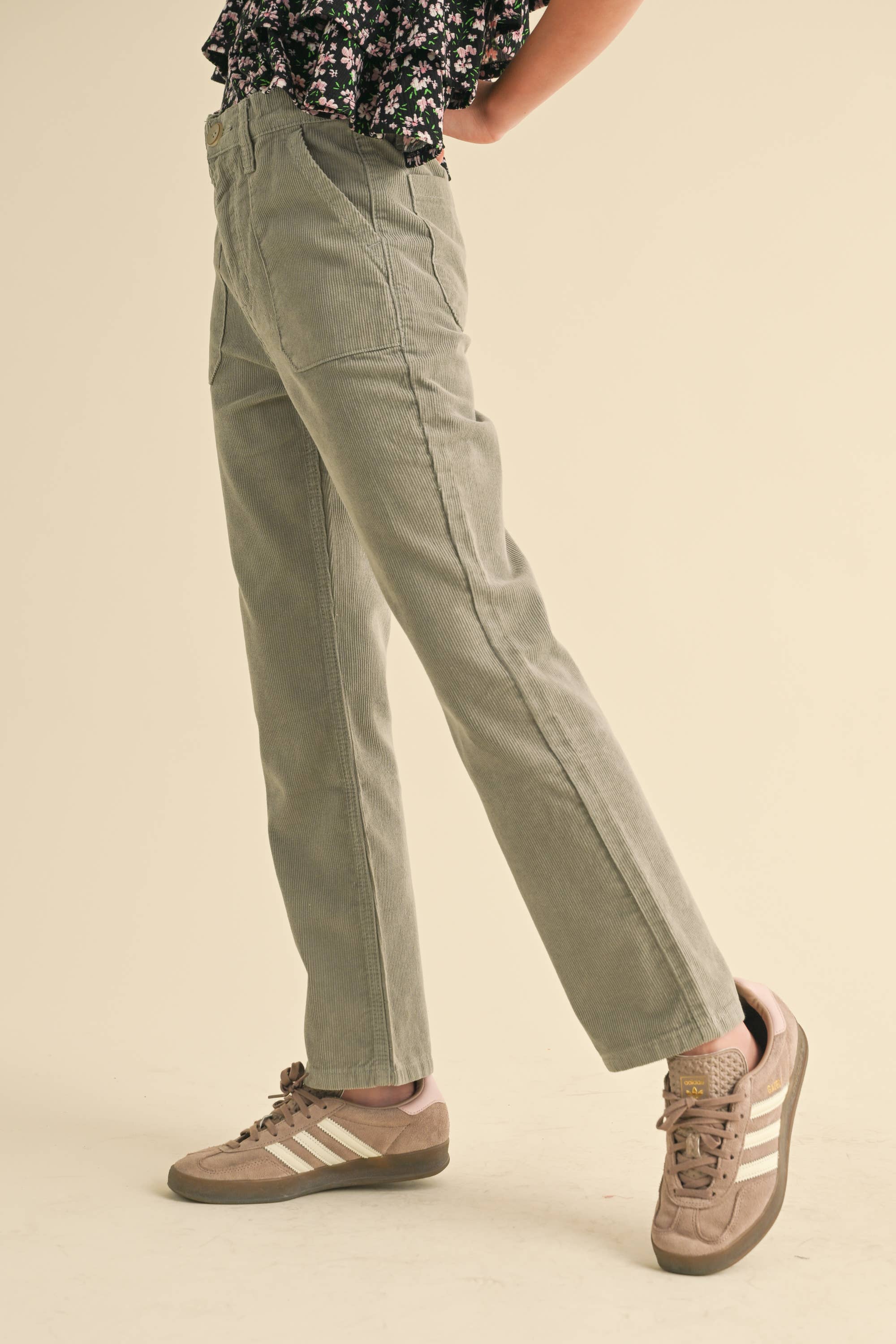 TWEEN GIRLS KIDS STRAIGHT LEG PANTS W/ PORKCHOP POCKET(7/14)