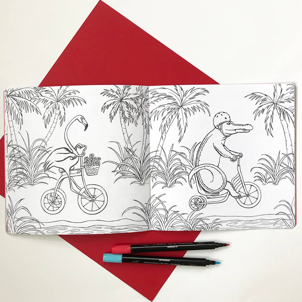 Coloring book - Animals on Bikes From the Jungle to the Sea