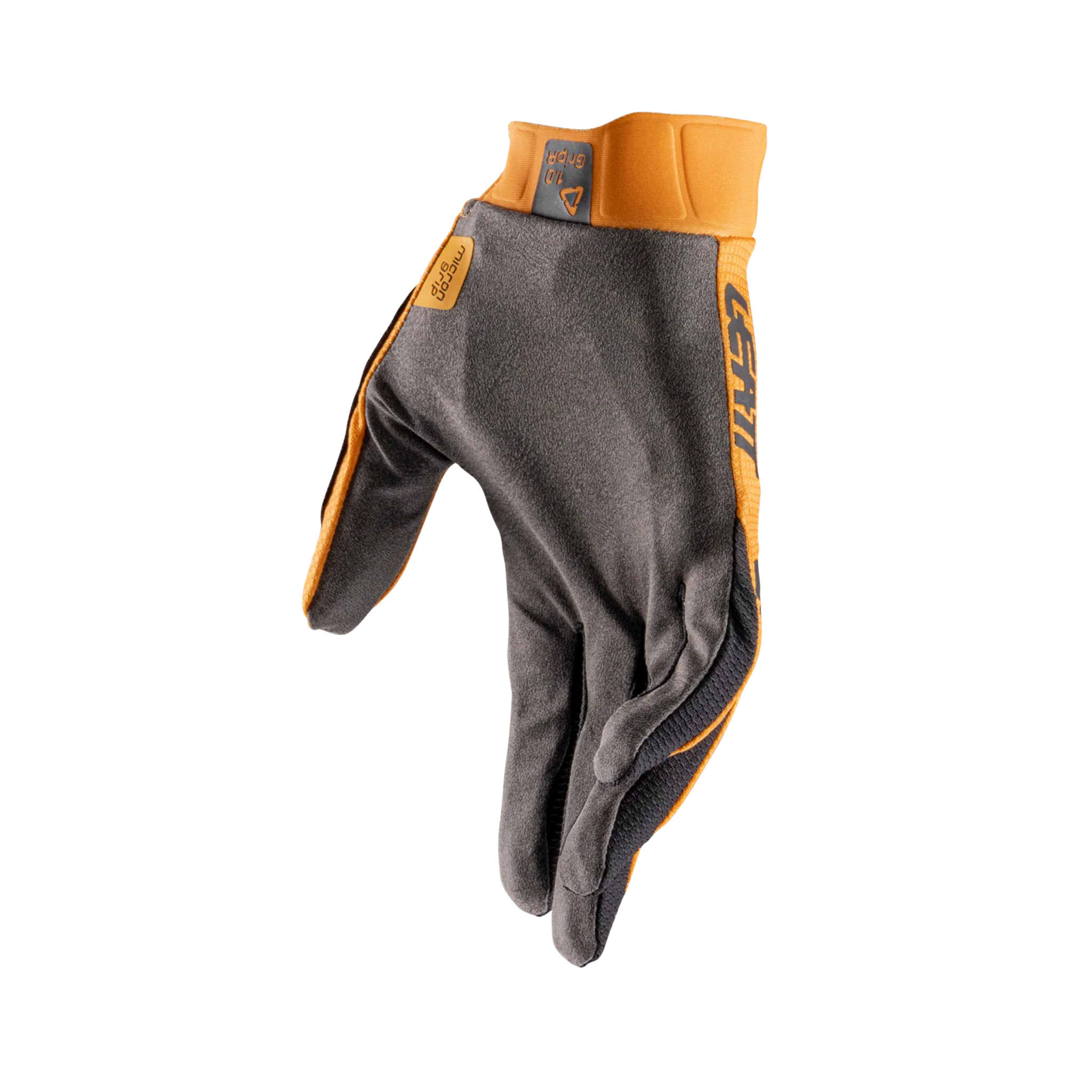 Palm view of Leatt MTB 1.0 GripR Junior Gloves Lager Yellow with low-profile stretch cuff