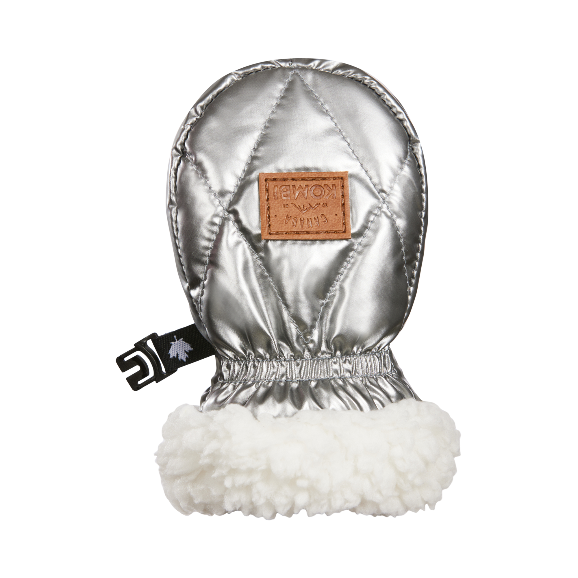 Back of Palm View - Silver Shadow Shiny Infant Mitt by Kombi