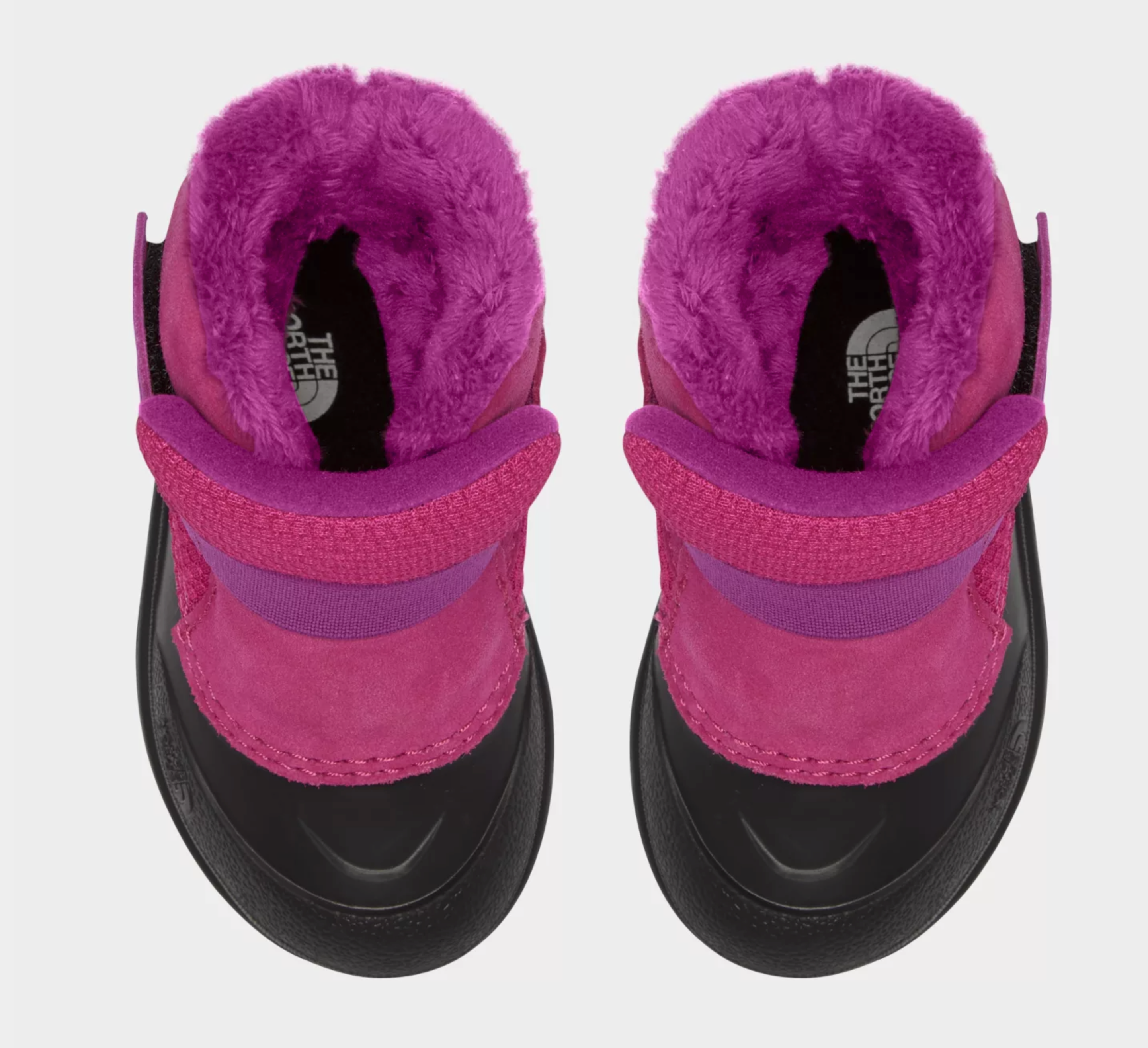 The North Face Toddler Alpenglow II Snow Boots - Mountain Kids Canada, White Background - F Pink/C Sunrise Color top view