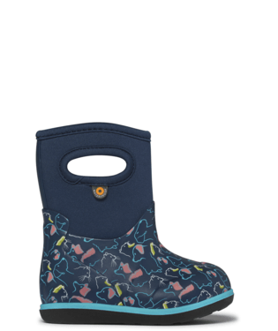 Baby BOGS Classic Solid Boots 2022 - Mountain Kids Outfitters - Pets Ink Blue/Multi Color - White Background side view