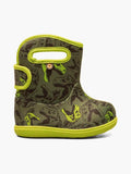 Baby BOGS II Waterproof Boots 2022 - Mountain Kids Outfitters - Dino Dark Green Multi Color - White Background side view
