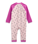 Baby Waffle Base Layer One Piece - Mountain Kids Outfitters: Purdy Pink Joy Floral Print, Back  View