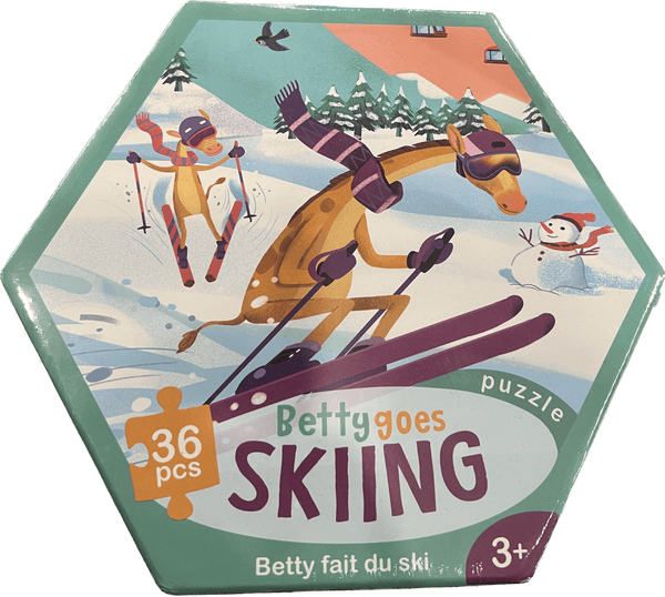 Betty Goes Skiing - Jigsaw Puzzle - Mountain Kids Outfitters: Front View