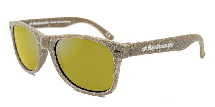 Biosunnies Kids Classic Coffee Grind Sunglasses - Mountain Kids Outfitters: Gold Mirror Lens, Side View