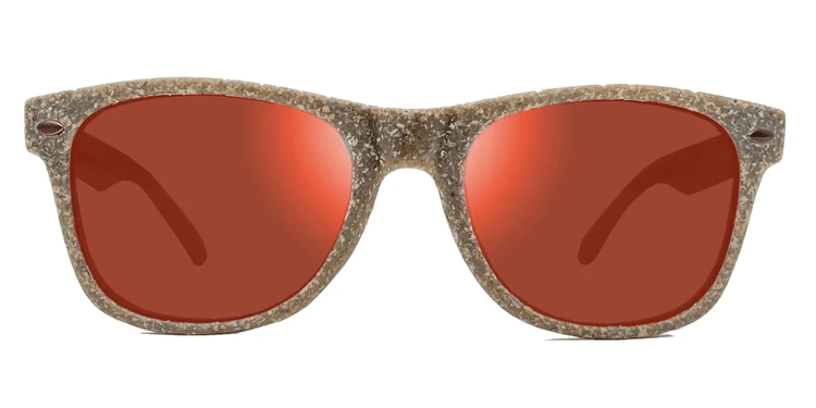 Biosunnies Kids Classic Coffee Grind Sunglasses - Mountain Kids Outfitters: Red Mirror Lens, Front View