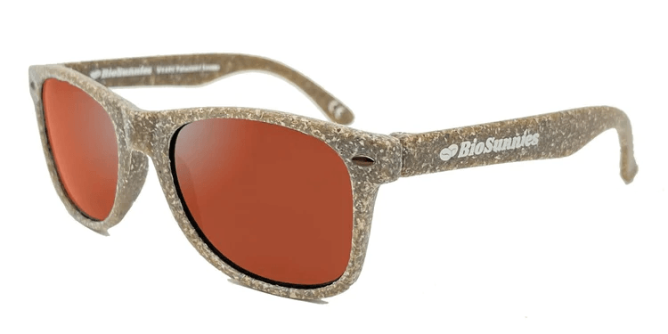 Biosunnies Kids Classic Coffee Grind Sunglasses - Mountain Kids Outfitters: Red Mirror Lens, Side View