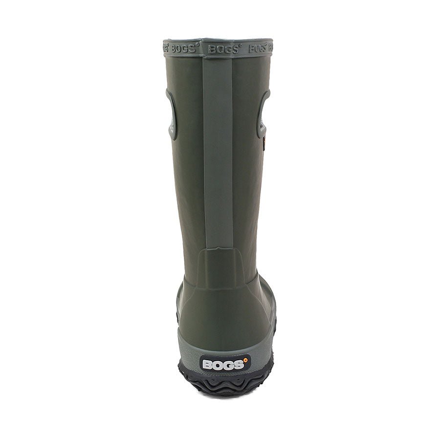 BOGS Waterproof Rain Boots 2022 - Mountain Kids Outfitters - Dark Green Color - White Background back view