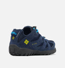 Columbia Children's Redmond Waterproof Hiking Shoes - Mountain Kids Outfitters - Collegiate Navy/Laser Lemon Color - White Background back view