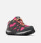 2022 Columbia Youth Redmond Waterproof Hiking Shoes - Mountain Kids Outfitters - Dark Grey/Pink Ice Color - White Background