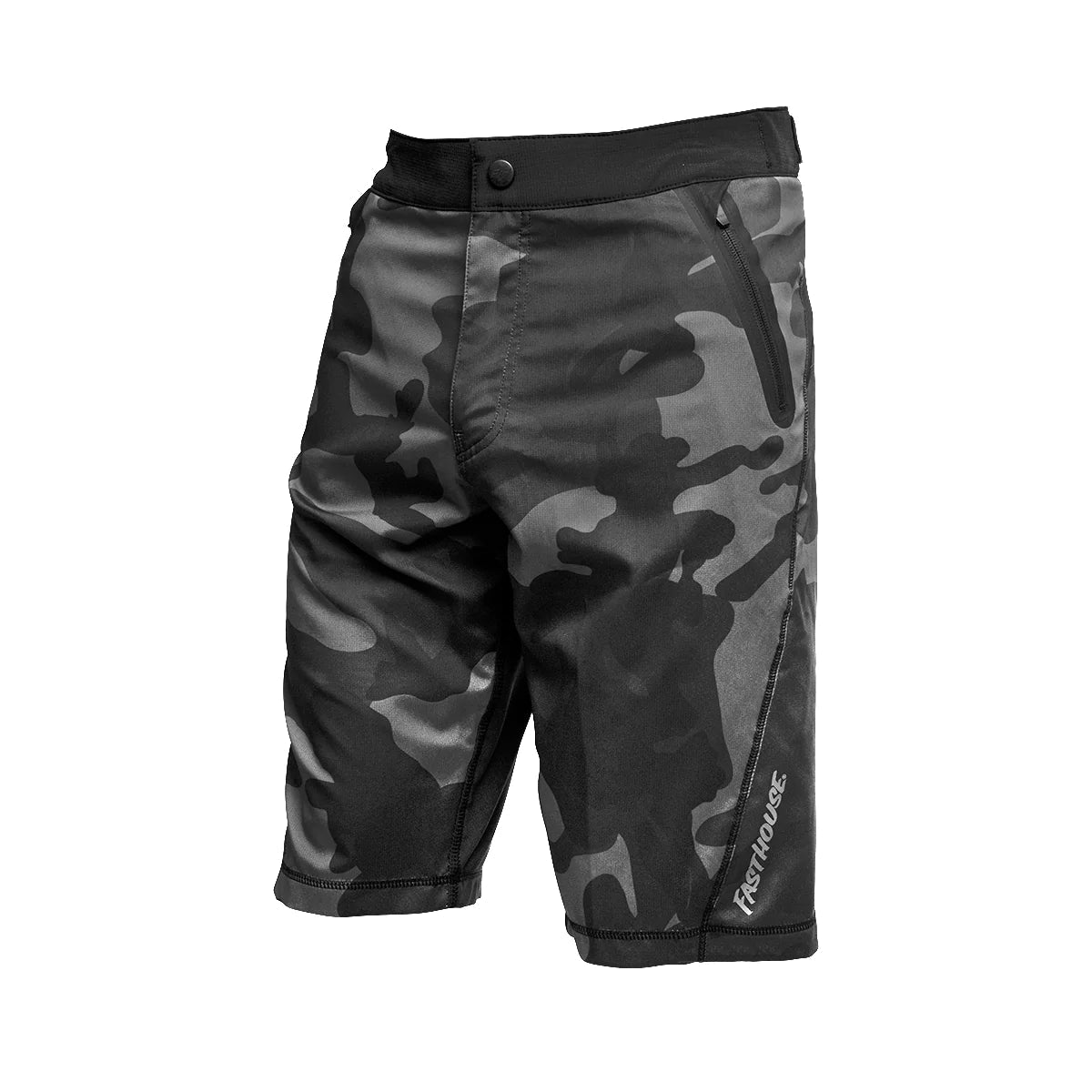 FastHouse Youth Crossline 2.0 Short - Mountain Kids Outfitters: Black Camo, Front View