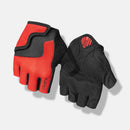 Giro Bravo Jr Bike Gloves 2023 - Mountain Kids Outfitters: Bright Red, Palm and Top View