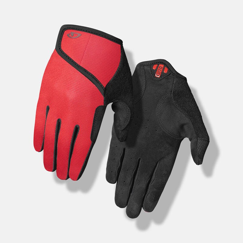 Giro DND Jr II Bike Gloves - Mountain Kids Outfitters: Bright Red, Palm and Top View