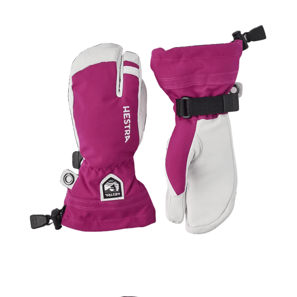 Hestra Army Leather Heli Ski Jr 3 Finger 'Trigger' Mitts - Mountain Kids Outfitters