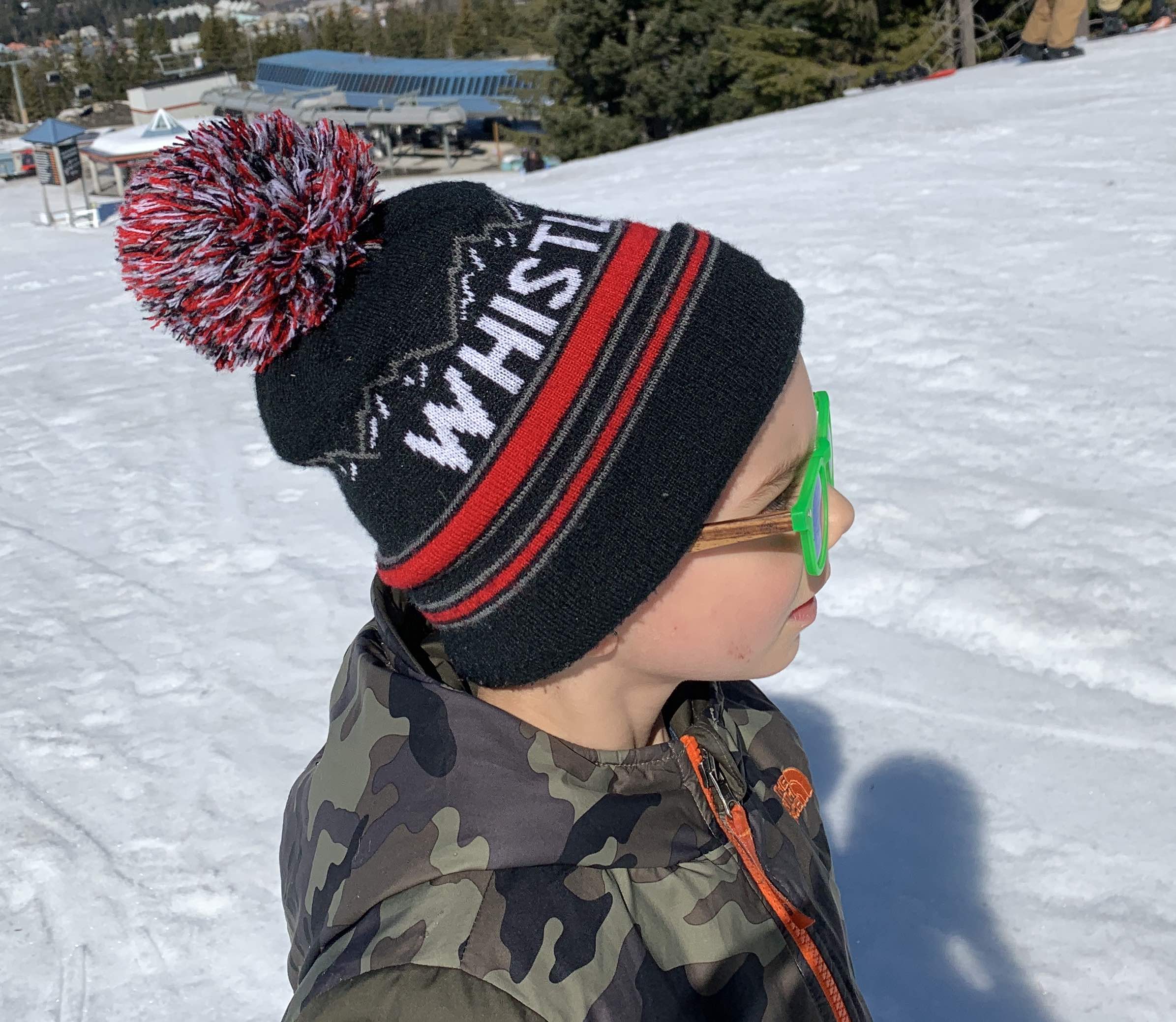 High Alpine Fleece Lined Whistler Beanie - Mountain Kids Outfitters - Black Color - side view