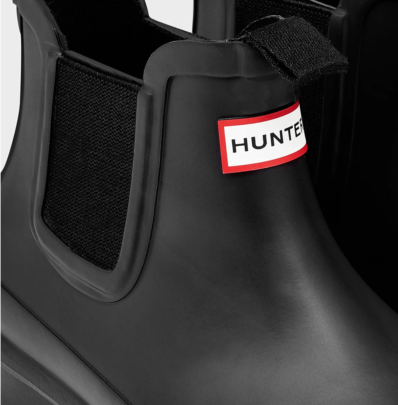 Hunter Kids Original Chelsea Rain Boots (Matte) - Mountain Kids Outfitters: Black Color - White Background front view