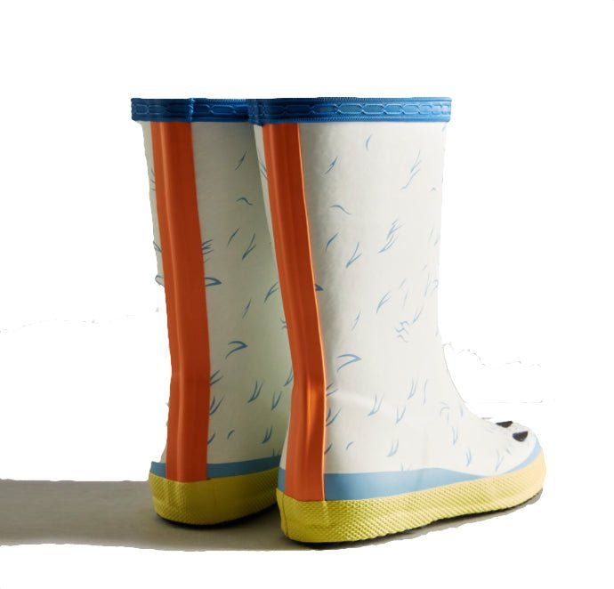 Hunter Original Kids' First Classic Polar Bear Rain Boots - Mountain Kids Outfitters - White Color - White Background back view