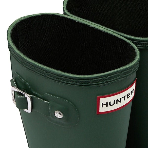 Hunter Original Kids' Rain Boots (Matte) - Mountain Kids Outfitters - Hunter Green Color - White Background top view