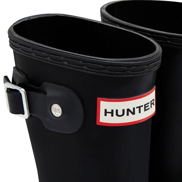 Hunter Original Kids' Rain Boots (Matte) - Mountain Kids Outfitters - Black Color - White Background top view