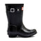 Hunter Original Kids' Rain Boots (Matte) - Mountain Kids Outfitters - Black Color - White Background side view