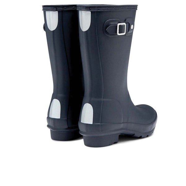 Hunter Original Kids' Rain Boots (Matte) - Mountain Kids Outfitters - Navy Color - White Background back view