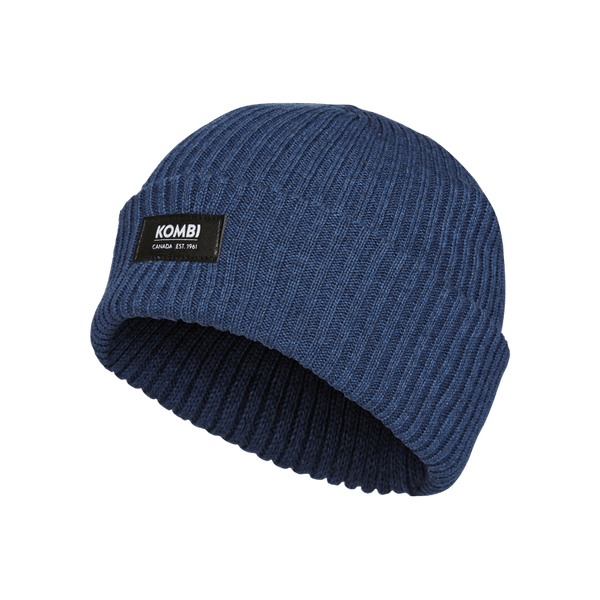 Kombi Sidewalk Junior Merino Hat - Cobalt Blue, Side View - Stylish Cold Weather Beanie for Kids