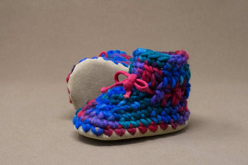 Padraig Knit Slippers (Baby Sizing) - Mountain Kids Outfitters: Red Multi Color - side view