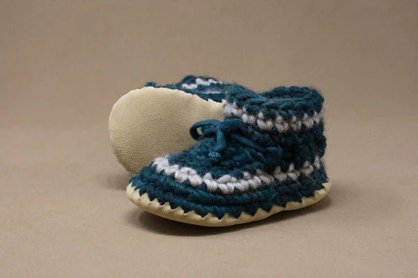Padraig Knit Slippers (Kids Sizing) - Mountain Kids Outfitters: Forest Stripe Color - side view