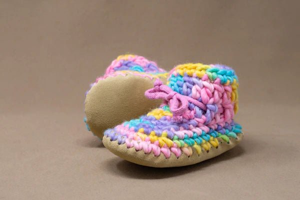 Padraig Knit Slippers (Kids Sizing) - Mountain Kids Outfitters: Sunset Color - side view