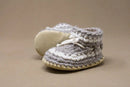 Padraig Knit Slippers (Kids Sizing) - Mountain Kids Outfitters: Grey Stripe Color - side view