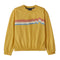 Patagonia Girls' Organic Cotton Lightweight Crew Sweatshirt: Ridge Rise Stripe: Surfboard Yellow Front View