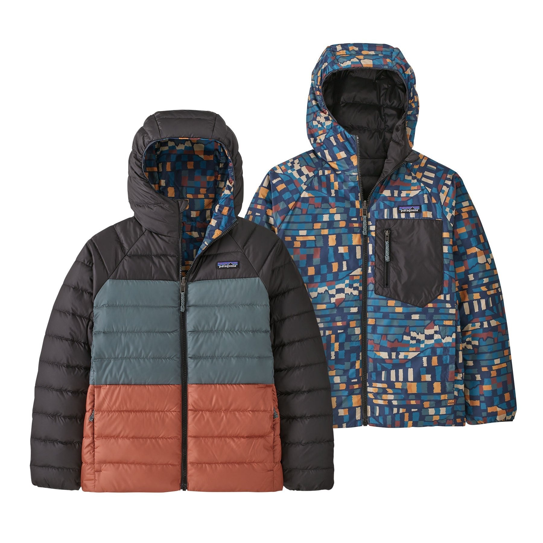 Patagonia Toddler Reversible Down Sweater Hoody - Mountain Kids Outfitters