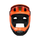 POC Otocon Race MIPS Full Face Helmet - Mountain Kids Outfitters: Fluorescent Orange AVIP/Uranium Black Matte, Front View