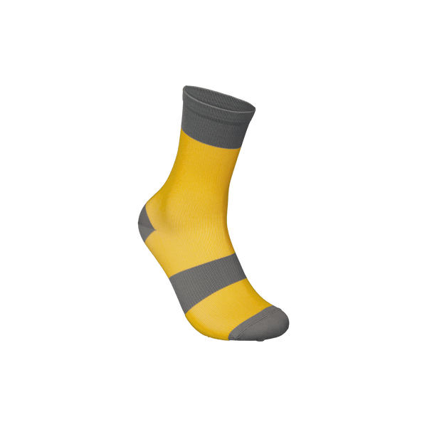 POC Y's Essential MTB Sock - Mountain Kids Outfitters: Aventurine Yellow and Grey, Front View