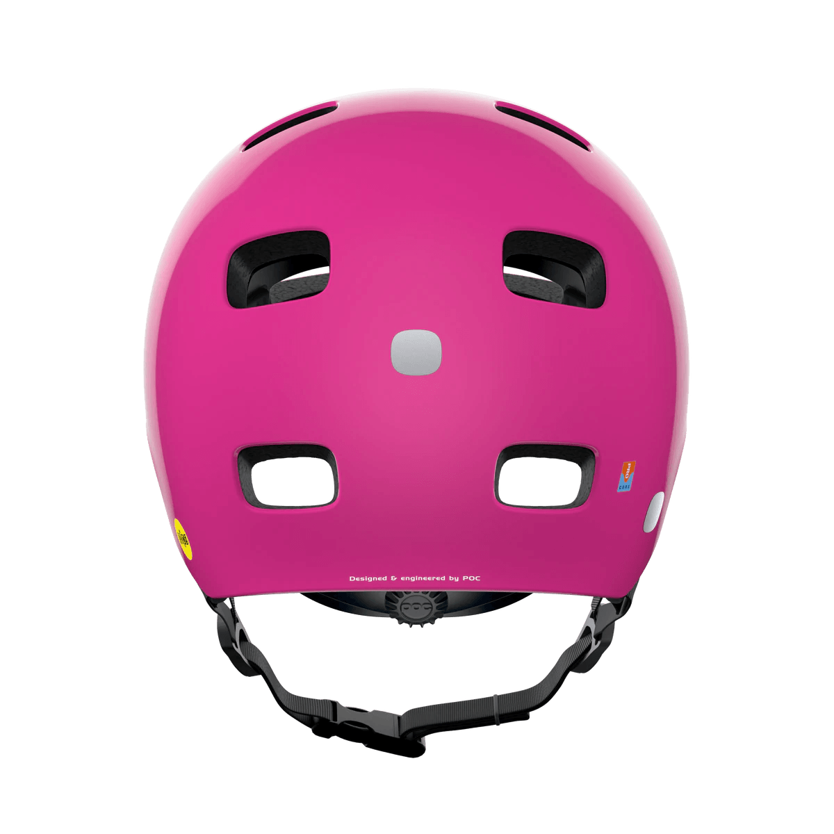 POCito Crane MIPS Bike Helmet - Mountain Kids Outfitters: Fluorescent Pink, Back View