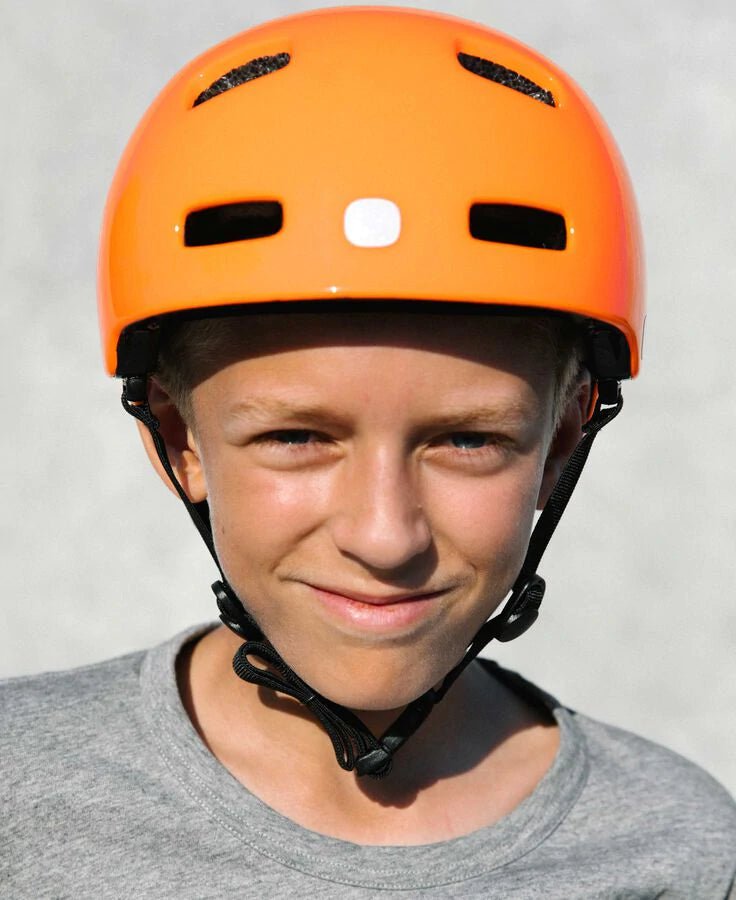 POCito Crane MIPS Bike Helmet - Mountain Kids Outfitters: Fluorescent Orange, Lifestyle View