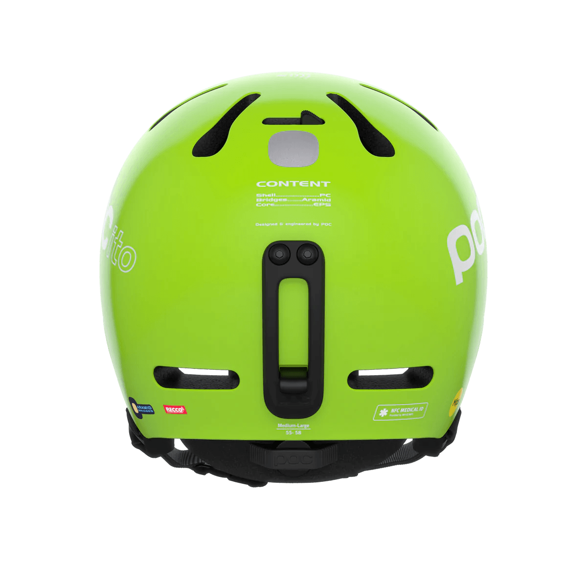 POCito Fornix MIPS Helmet - Mountain Kids Outfitters: Yellow Green, Back View