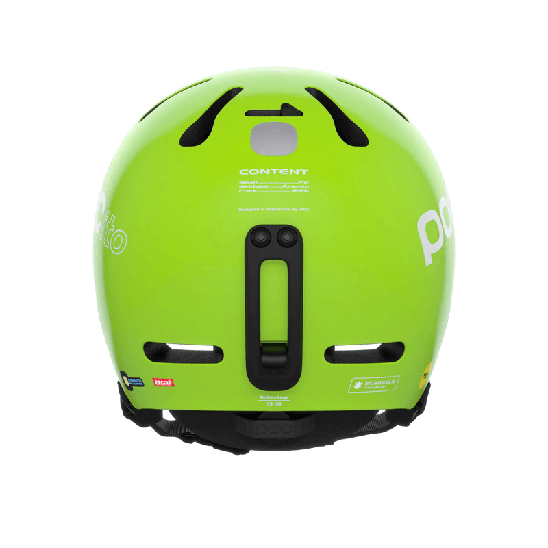POCito Fornix MIPS Helmet - Mountain Kids Outfitters: Yellow Green, Back View