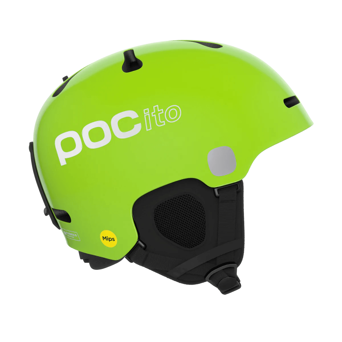 POCito Fornix MIPS Helmet - Mountain Kids Outfitters: Yellow Green, Side View