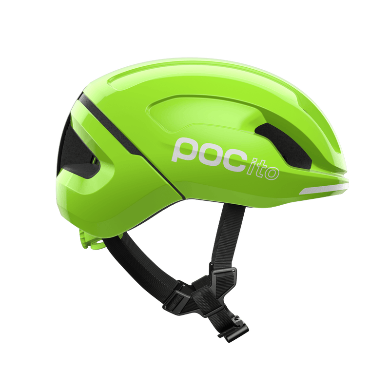 POCito Omne MIPS Biking Helmet - Mountain Kids Outfitters: Fluorescent Yellow Green, Side View