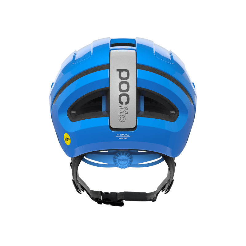POCito Omne MIPS Biking Helmet - Mountain Kids Outfitters: Fluorescent Blue, Back View