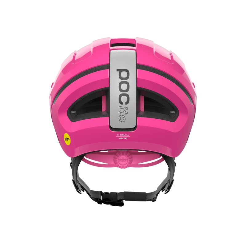 POCito Omne MIPS Biking Helmet - Mountain Kids Outfitters: Fluorescent Pink, Back View